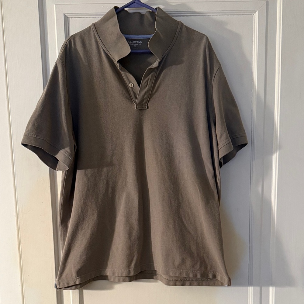 Lands' End Men's Brown Polo Shirt